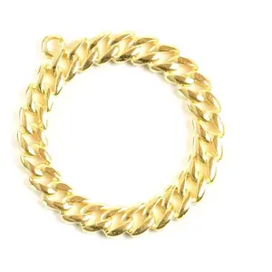 Perles Corner Pendentif Gourmette Rond Doré à l'or fin 24KVendu parscrapmalin