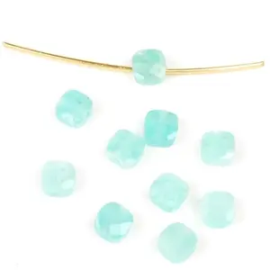 Perles Corner Perle Naturelle Carrée 4 mm AmazoniteVendu parscrapmalin