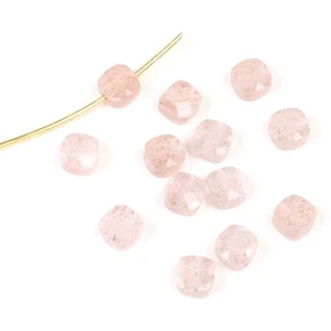 Perles Corner Perle Naturelle Carrée 4 mm Quartz FraiseVendu parscrapmalin