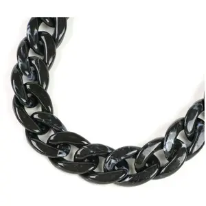 Perles Corner Chaine Maillons XL Acétate Noir 45 cmVendu parscrapmalin