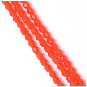 Perles de Bohème sur Fil - Rondes Facettées Rouge Transparent 4 mmVendu parscrapmalin