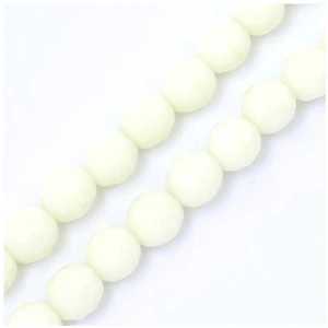 Perles de Bohème sur Fil - Rondes Facettées Jaune Pastel Opaque 10 mmVendu parscrapmalin