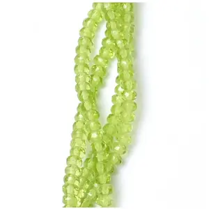 Perles de Bohème sur Fil - Facettées Vert Transparent 2 x 4 mmVendu parscrapmalin