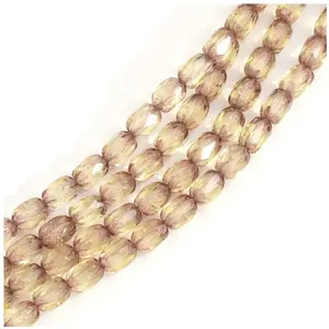 Perles de Bohème sur Fil - Baroque Facettée 6 x 4 mm Vert Transparent