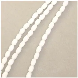 Perles de Bohème sur Fil - Olive Facettée 6 x 4 mm Blanc OpaqueVendu parscrapmalin
