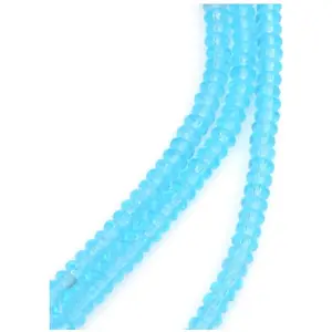 Perles de Bohème sur Fil - Donuts Bleu Transparent 2 x 4 mm pas cher