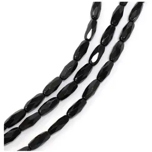 Perles de Bohème sur Fil - Olive 11 x 5 mm Noir OpaqueVendu parscrapmalin