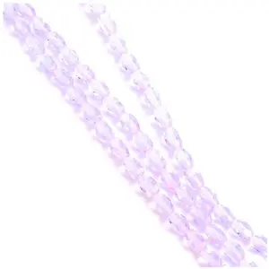 Perles de Bohème sur Fil - Olive Facettée 6 x 4 mm Violet Transparent