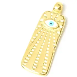 Perles Corner Pendentif Rectangles  il Émaillé Doré à l'or fin 24K - 2 pcs