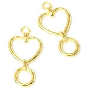 Perles Corner Pendentif Anneau Coeur Doré à l'or fin 24K - 2 pcsVendu parscrapmalin