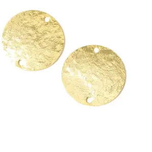 Perles Corner Connecteur Rond 15 mm Texture Granite Doré à l'or fin 24K - 2 pcsVendu parscrapmalin