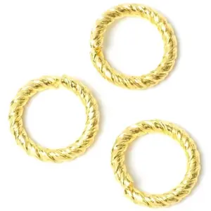 Perles Corner Anneau Ouvert Torsadé 14 mm Doré à l'or fin 24K - 2 pcsVendu parscrapmalin