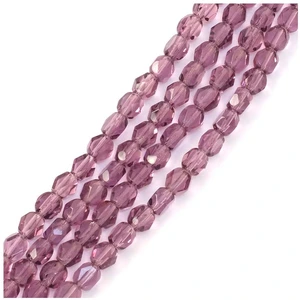 Perles de Bohème sur Fil - Rondes Aplaties Facettées 6 mm Lie de Vin T...Vendu parscrapmalin