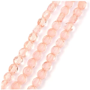 Perles de Bohème sur Fil - Rondes Aplaties Facettées 8 mm Pêche Transp... pas cher