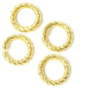 Perles Corner Anneau Ouvert Torsadé 12 mm Doré à l'or fin 24K - 2 pcsVendu parscrapmalin