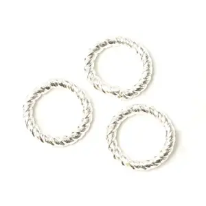 Perles Corner Anneau Ouvert Torsadé 14 mm Argenté 925 - 2 pcsVendu parscrapmalin