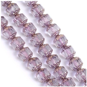 Perles de Bohème sur Fil - Baroque Facettée 8 mm Violet pas cher
