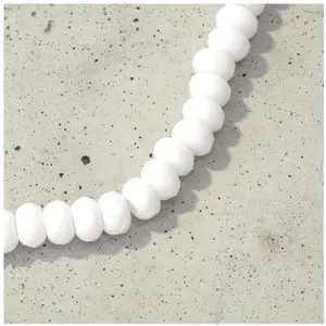 Perles de Bohème sur Fil - Donuts Blanc Opaque 9 x 5 mmVendu parscrapmalin