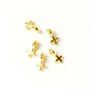 Perles Corner Perle Passant Croix - Doré à l'or fin 24K - 4 pcsVendu parscrapmalin