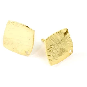 Perles Corner Clou d'oreille Carré Doré à l'or fin 24K - 2 pcsVendu parscrapmalin