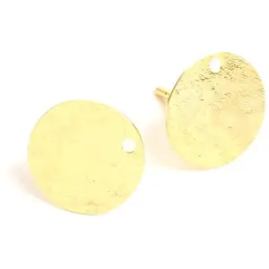 Perles Corner Clou d'oreille Rond Texture Granite Doré à l'or fin 24K - 2 pcsVendu parscrapmalin