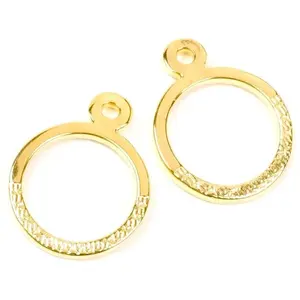 Perles Corner Pendentif Anneau Doré à l'or fin 24K - 2 pcs