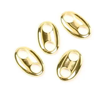 Perles Corner Connecteur Ovale Doré à l'or fin 24K - 4 pcs 8 x 13 mmVendu parscrapmalin