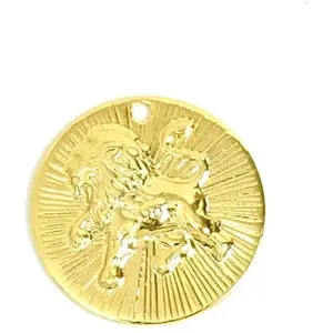 Perles Corner Pendentif Signe Astrologique Lion Doré à l'or fin 24KVendu parscrapmalin