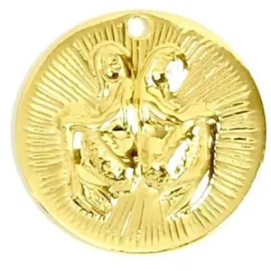 Perles Corner Pendentif Signe Astrologique Gémeaux Doré à l'or fin 24K