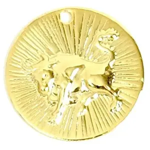 Perles Corner Pendentif Signe Astrologique Taureau Doré à l'or fin 24K