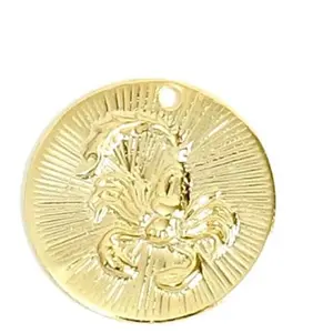 Perles Corner Pendentif Signe Astrologique Scorpion Doré à l'or fin 24KVendu parscrapmalin