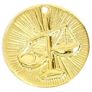 Perles Corner Pendentif Signe Astrologique Balance Doré à l'or fin 24KVendu parscrapmalin