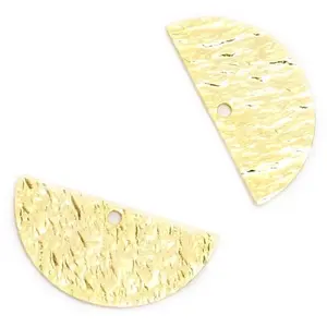 Pendentif Demi-Cercle 20 x 10 mm Doré à l'or fin 24K - 2 pcsVendu parscrapmalin