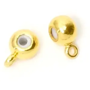 Perle Stoppeur Bélière Doré à l'or fin 24K - 2 pcs