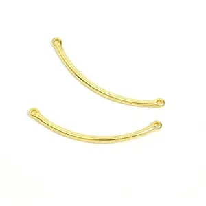 Perles Corner Connecteur Tube courbé Doré à l'or fin 24K - 2 pcsVendu parscrapmalin