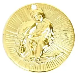 Perles Corner Pendentif Signe Astrologique Verseau Doré à l'or fin 24KVendu parscrapmalin