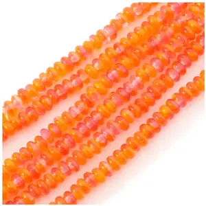 Perles de Bohème sur Fil - Donuts 2 x 4 mm Nuances de OrangeVendu parscrapmalin