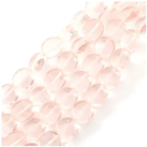 Perles de Bohème sur Fil - Ovales 10 x 9 mm Rose Pâle TransparentVendu parscrapmalin