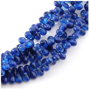 Perles de Bohème sur Fil - Goutte 5 x 7 mm Nuances de Bleu pas cher