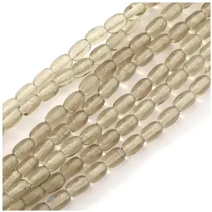 Perles de Bohème sur Fil - Ovales 6 x 4 mm Fumé TransparentVendu parscrapmalin