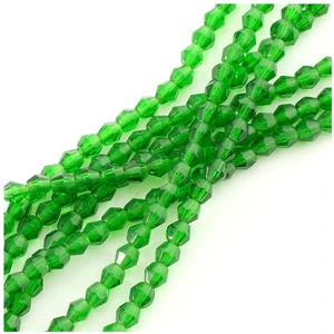 Perles de Bohème sur Fil - Rondes Facettées 4 mm Vert Foncé Transparen...Vendu parscrapmalin