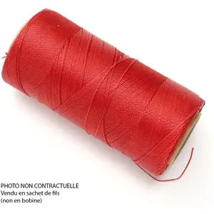 Perles Corner Fil ciré Linhasita pour Micro Macramé 0,5 mm x 10 m Rouge vifVendu parscrapmalin