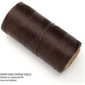 Perles Corner Fil ciré Linhasita pour Micro Macramé 0,5 mm x 10 m Marron foncéVendu parscrapmalin