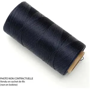 Perles Corner Fil ciré Linhasita pour Micro Macramé 0,5 mm x 10 m Bleu marineVendu parscrapmalin