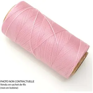 Perles Corner Fil ciré Linhasita pour Micro Macramé 0,5 mm x 10 m Rose ParmeVendu parscrapmalin