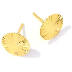 Perles Corner Clou d'oreille Rond ondulé Doré à l'or fin 24K - 2 pcsVendu parscrapmalin