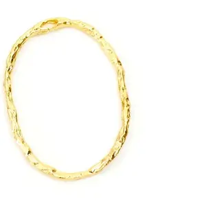 Perles Corner Pendentif Ovale Texturé Doré à l'or fin 24K - 2 pcsVendu parscrapmalin