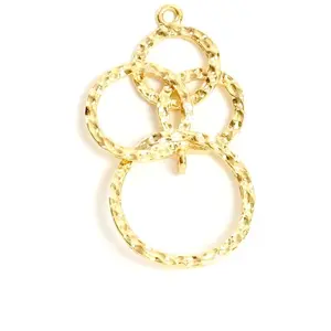 Perles Corner Pendentif Cercles entrelacés Doré à l'or fin 24K - 2 pcsVendu parscrapmalin