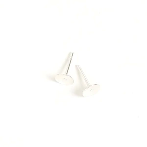 Perles Corner Clou d'oreille Plateau Rond 6 mm à coller Argenté 925 - 4 pcsVendu parscrapmalin