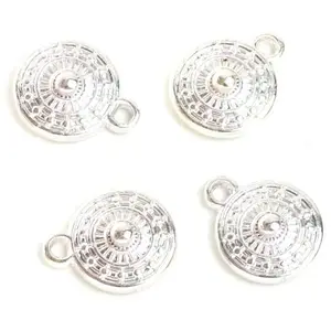 Perles Corner Pendentif Ethnique Rond Argenté 925 - 4 pcsVendu parscrapmalin